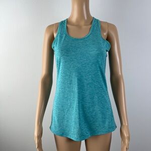 Lucy turquoise heather workout racerback tank top, size small